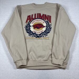 University Of Arkansas Razorbacks Alumni XL  Sweatshirt Beige Oatmeal Unique